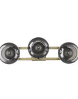 9" Smoky Black And Brass Metal Vanity Flush Mounted Sconce