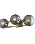 9" Smoky Black And Brass Metal Vanity Flush Mounted Sconce