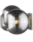 9" Smoky Black And Brass Metal Vanity Flush Mounted Sconce