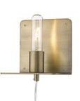 Petite Dull Gold Shelf Wall Light