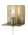 Petite Dull Gold Shelf Wall Light