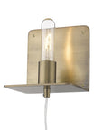 Petite Dull Gold Shelf Wall Light