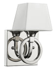 Silver Metal Wall Light with Frosted Glass Shade