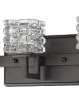 6" Black And Clear Metal Vanity Flush Mounted Sconce