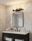 6" Black And Clear Metal Vanity Flush Mounted Sconce