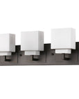 7" Black And White Metal and Glass Vanity Flush Mounted Sconce