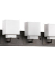 7" Black And White Metal and Glass Vanity Flush Mounted Sconce