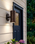 Two Light Bronze Cylinder Wall Light