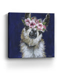 Watercolor Flower Llama Unframed Print Wall Art