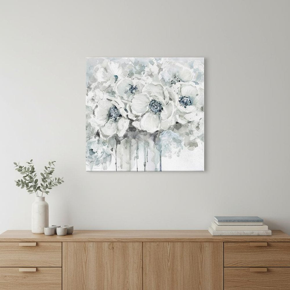 Winter Blues Flower Unframed Print Wall Art
