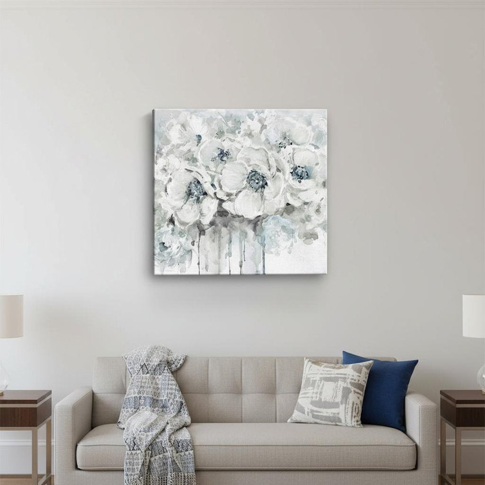 Winter Blues Flower Unframed Print Wall Art
