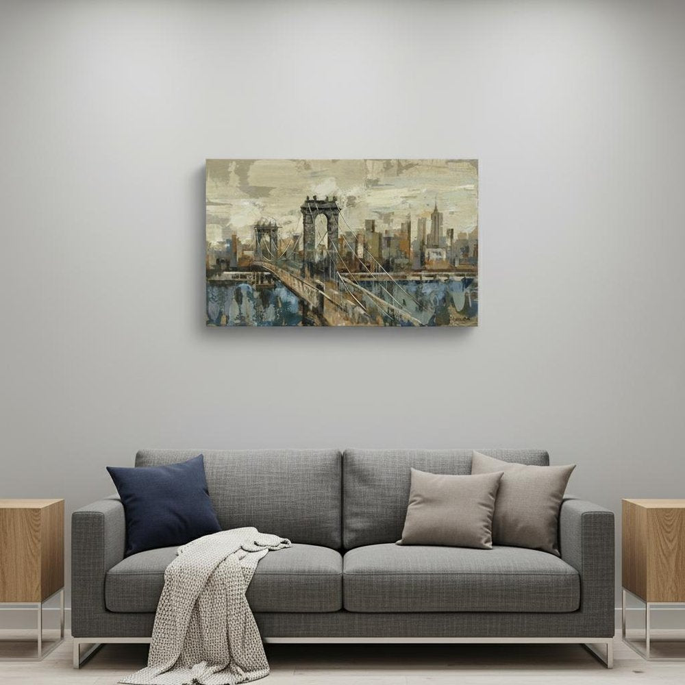 Vintage Inspired Nyc City Skyline Unframed Print Wall Art