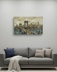 Vintage Inspired Nyc City Skyline Unframed Print Wall Art