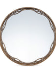 Set of Two Gold Round Ornate Framed Accent Mirrors