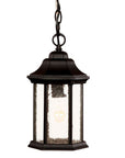 Antique Black Textured Glass Lantern Hanging Light