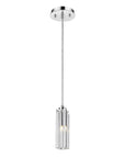 Solo 1-Light Polished Chrome Pendant With Square 4-Sided Cut Crystal Shade