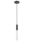 Bronze Pendant Hanging Light with Frosted Glass Shade