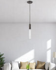 Bronze Pendant Hanging Light with Frosted Glass Shade