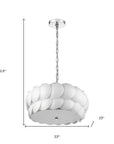 Selene 6-Light Polished Chrome Pendant With Overlapping Frosted White Glass Discs Shade