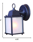 Matte Black Hanging Frosted Glass Lantern Wall Light
