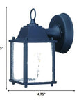 Matte Black Hanging Waterfall Glass Lantern Wall Light
