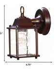 Dark Brown Hanging Waterfall Glass Lantern Wall Light
