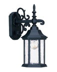 Narrow Matte Black Domed Hanging Lantern Wall Light