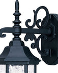 Narrow Matte Black Domed Hanging Lantern Wall Light