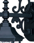 Narrow Matte Black Domed Hanging Lantern Wall Light