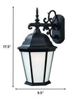 Matte Black Domed Hanging Lantern Wall Light