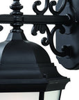 Matte Black Domed Hanging Lantern Wall Light
