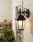 Matte Black Domed Hanging Lantern Wall Light
