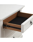 28" White Wood Three Drawer Nightstand
