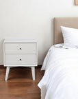 26" Solid Wood and Wood Two Drawer Nightstand