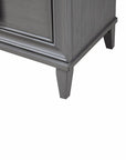 29" Dark Gray Solid Wood and Wood Two Drawer Nightstand