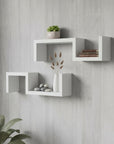 24" Two Shelves Solid Wood Wall Mounted Shelving Unit