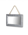 9" Silver Metal Framed Accent Mirror