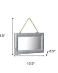 9" Silver Metal Framed Accent Mirror