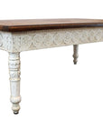 48" Brown and Ivory Solid Wood Coffee Table