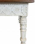 48" Brown and Ivory Solid Wood Coffee Table