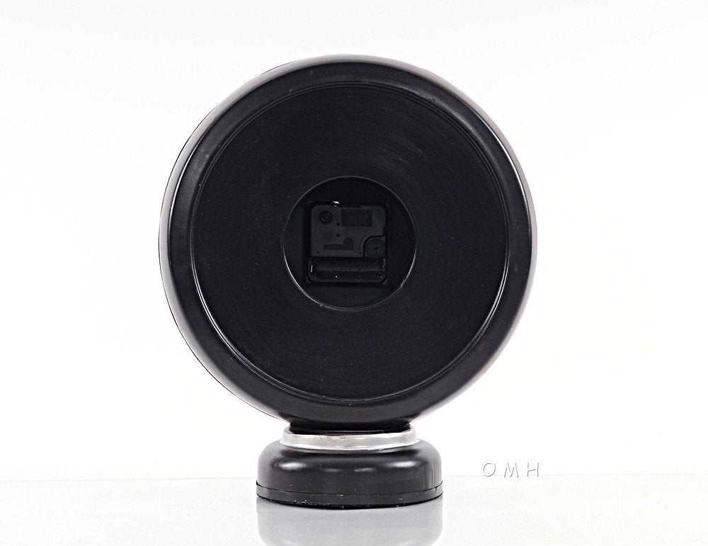 6" Black Metal Analog Round Wall Clock