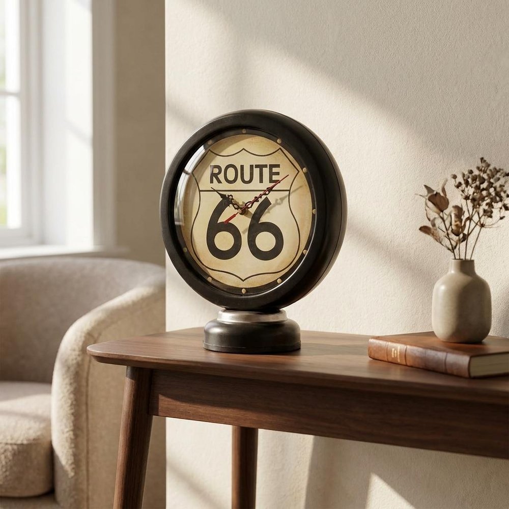 6" Black Metal Analog Round Wall Clock