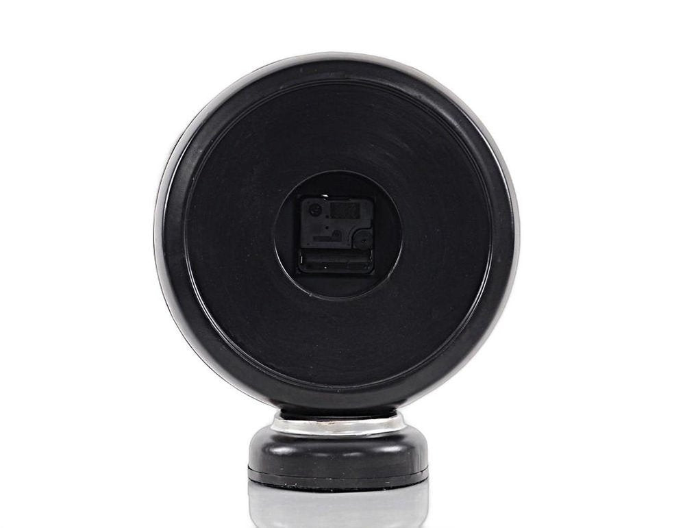 6" Black Metal Analog Round Wall Clock