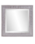 Warm Gray Faux Wood Square Mirror