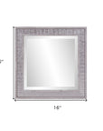 Warm Gray Faux Wood Square Mirror