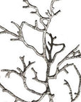 44" Silver And Gold Aluminum Branches And Birds Hanging Dimensional Sculpture