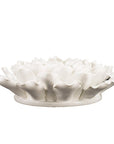 9" Off White Ceramic Flower Hanging Dimensional Sculpture