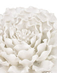 9" Off White Ceramic Flower Hanging Dimensional Sculpture