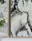 Set of Two White Framed Art