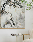 Set of Two White Framed Art